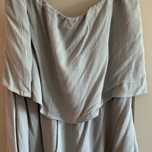Gorgeous Tobi Strapless Gray/Green Romper Medium
